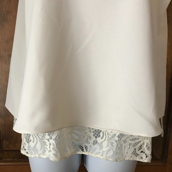 Tommy Hilfiger Ivory Sleeveless Tunic w/Lace Hem Small - Picture 6 of 12